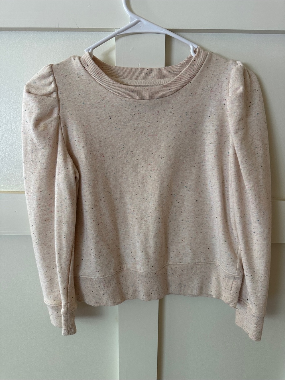 GAP Kids Cream Speckled Crewneck Sweatshirt